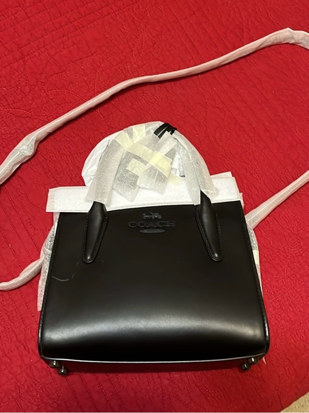 COACH Adrienne Carryall— Smooth Leather, Black—NWT + Dust Bag